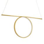 GLOBOSTAR® ROME 61297 Μοντέρνο Κρεμαστό Φωτιστικό Οροφής LED 24W 2640lm 200° AC 220-240V IP20 Ρυθμιζόμενο Λευκό CCT με On/Off 2700K/4500K/6000K - Lumileds SMD Chip - Χρυσό Βούρτσας - Μ65.5 x Π4 x Υ33cm - 3 Χρόνια Εγγύηση - Image 5