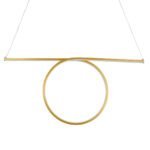 GLOBOSTAR® ROME 61297 Μοντέρνο Κρεμαστό Φωτιστικό Οροφής LED 24W 2640lm 200° AC 220-240V IP20 Ρυθμιζόμενο Λευκό CCT με On/Off 2700K/4500K/6000K - Lumileds SMD Chip - Χρυσό Βούρτσας - Μ65.5 x Π4 x Υ33cm - 3 Χρόνια Εγγύηση - Image 6