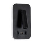 GLOBOSTAR® LADY-O 61363 Μοντέρνο Φωτιστικό Τοίχου - Απλίκα Ξενοδοχείου Reading Light με Φορτιστή USB 3A LED 10W 1000lm 36° & 360° AC 220-240V IP20 Φυσικό Λευκό 4500K - Bridgelux COB Chip & TÜV SÜD Driver - Μαύρο Ματ - Μ10.5 x Π10 x Υ18.5cm - 3 Χρόνια Εγγύηση - Image 3