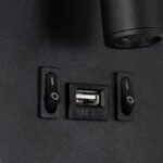 GLOBOSTAR® LADY-O 61363 Μοντέρνο Φωτιστικό Τοίχου - Απλίκα Ξενοδοχείου Reading Light με Φορτιστή USB 3A LED 10W 1000lm 36° & 360° AC 220-240V IP20 Φυσικό Λευκό 4500K - Bridgelux COB Chip & TÜV SÜD Driver - Μαύρο Ματ - Μ10.5 x Π10 x Υ18.5cm - 3 Χρόνια Εγγύηση - Image 7
