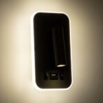 GLOBOSTAR® LADY-O 61363 Μοντέρνο Φωτιστικό Τοίχου - Απλίκα Ξενοδοχείου Reading Light με Φορτιστή USB 3A LED 10W 1000lm 36° & 360° AC 220-240V IP20 Φυσικό Λευκό 4500K - Bridgelux COB Chip & TÜV SÜD Driver - Μαύρο Ματ - Μ10.5 x Π10 x Υ18.5cm - 3 Χρόνια Εγγύηση - Image 9