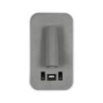 GLOBOSTAR® LADY-O 61365 Μοντέρνο Φωτιστικό Τοίχου - Απλίκα Ξενοδοχείου Reading Light με Φορτιστή USB 3A LED 10W 1000lm 36° & 360° AC 220-240V IP20 Φυσικό Λευκό 4500K - Bridgelux COB Chip & TÜV SÜD Driver - Γκρι Ματ - Μ10.5 x Π10 x Υ18.5cm - 3 Χρόνια Εγγύηση - Image 2