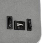 GLOBOSTAR® LADY-O 61365 Μοντέρνο Φωτιστικό Τοίχου - Απλίκα Ξενοδοχείου Reading Light με Φορτιστή USB 3A LED 10W 1000lm 36° & 360° AC 220-240V IP20 Φυσικό Λευκό 4500K - Bridgelux COB Chip & TÜV SÜD Driver - Γκρι Ματ - Μ10.5 x Π10 x Υ18.5cm - 3 Χρόνια Εγγύηση - Image 5