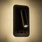 GLOBOSTAR® LADY-O 61365 Μοντέρνο Φωτιστικό Τοίχου - Απλίκα Ξενοδοχείου Reading Light με Φορτιστή USB 3A LED 10W 1000lm 36° & 360° AC 220-240V IP20 Φυσικό Λευκό 4500K - Bridgelux COB Chip & TÜV SÜD Driver - Γκρι Ματ - Μ10.5 x Π10 x Υ18.5cm - 3 Χρόνια Εγγύηση - Image 7