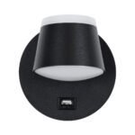 GLOBOSTAR® REGENCY 61373 Μοντέρνο Φωτιστικό Τοίχου - Απλίκα Ξενοδοχείου Reading Light με Φορτιστή USB 3A LED 8W 920lm 120° AC 220-240V IP20 Φυσικό Λευκό 4500K - Bridgelux SMD Chip & TÜV SÜD Driver - Μαύρο Ματ - Μ12 x Π12 x Υ13cm - 3 Χρόνια Εγγύηση - Image 4