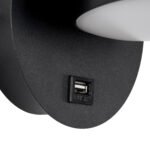 GLOBOSTAR® REGENCY 61373 Μοντέρνο Φωτιστικό Τοίχου - Απλίκα Ξενοδοχείου Reading Light με Φορτιστή USB 3A LED 8W 920lm 120° AC 220-240V IP20 Φυσικό Λευκό 4500K - Bridgelux SMD Chip & TÜV SÜD Driver - Μαύρο Ματ - Μ12 x Π12 x Υ13cm - 3 Χρόνια Εγγύηση - Image 7
