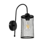 GLOBOSTAR® HANDANG 201-0123 Vintage Φωτιστικό Τοίχου - Απλίκα με Ντουί 1 x E27 AC 220-240V IP20 - Μαύρο - Μ12 x Π24 x Υ34cm - Image 2