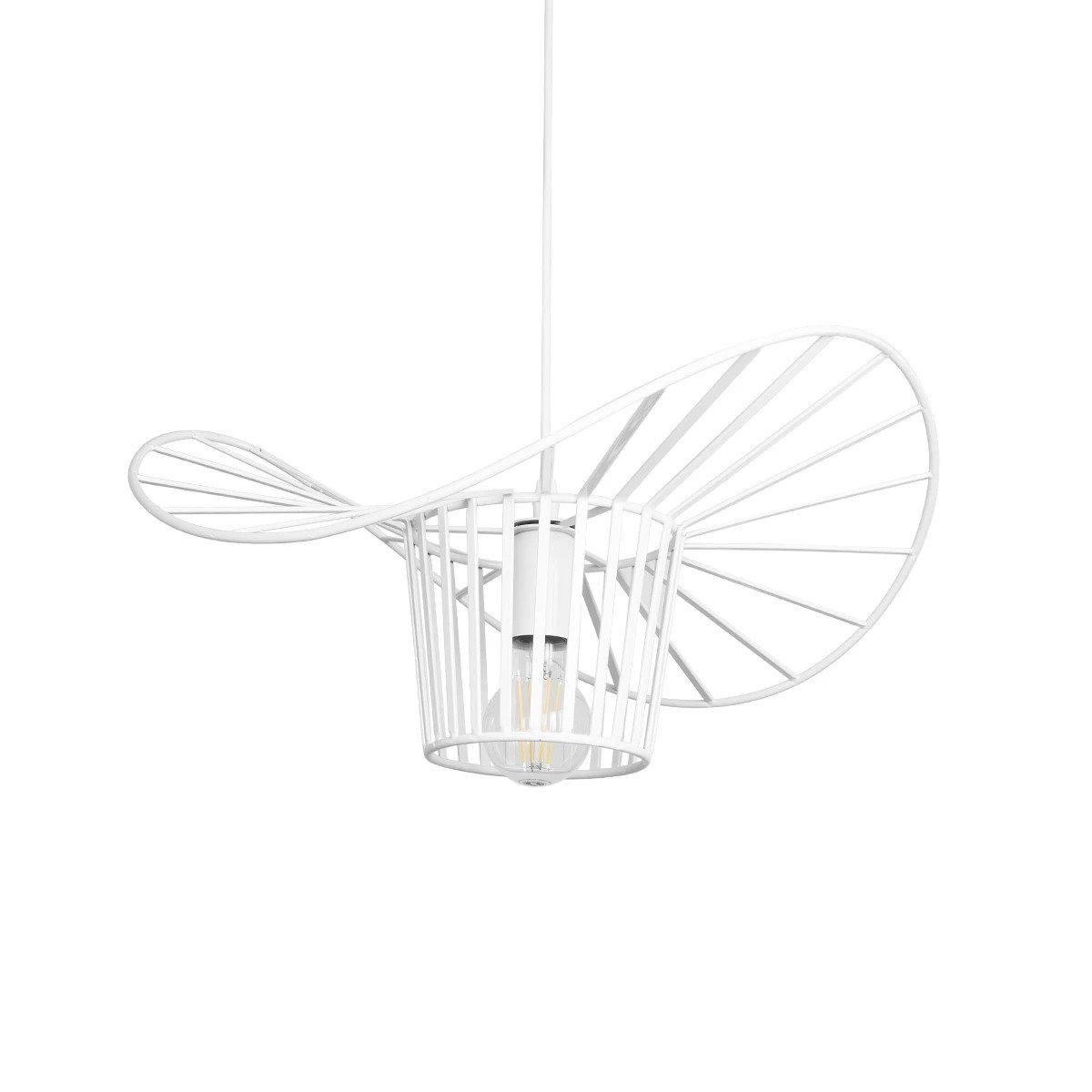 61463_2 GLOBOSTAR® LUMINOVA 61463 Μοντέρνο Κρεμαστό Φωτιστικό Οροφής με Ντουί 1 x E27 AC 220-240V IP20 - Λευκό - Μ40 x Π40 x Υ20cm - Image 1