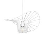 GLOBOSTAR® LUMINOVA 61463 Μοντέρνο Κρεμαστό Φωτιστικό Οροφής με Ντουί 1 x E27 AC 220-240V IP20 - Λευκό - Μ40 x Π40 x Υ20cm - Image 6