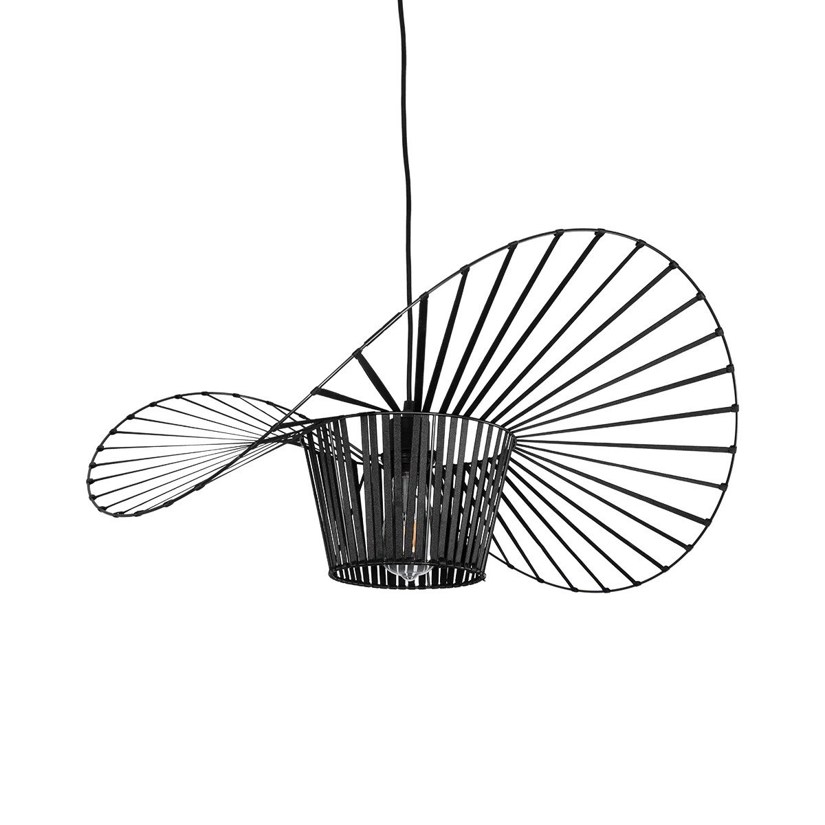 61464_2 GLOBOSTAR® LUMINOVA 61464 Μοντέρνο Κρεμαστό Φωτιστικό Οροφής με Ντουί 1 x E27 AC 220-240V IP20 - Μαύρο - Μ60 x Π60 x Υ25cm - Image 1