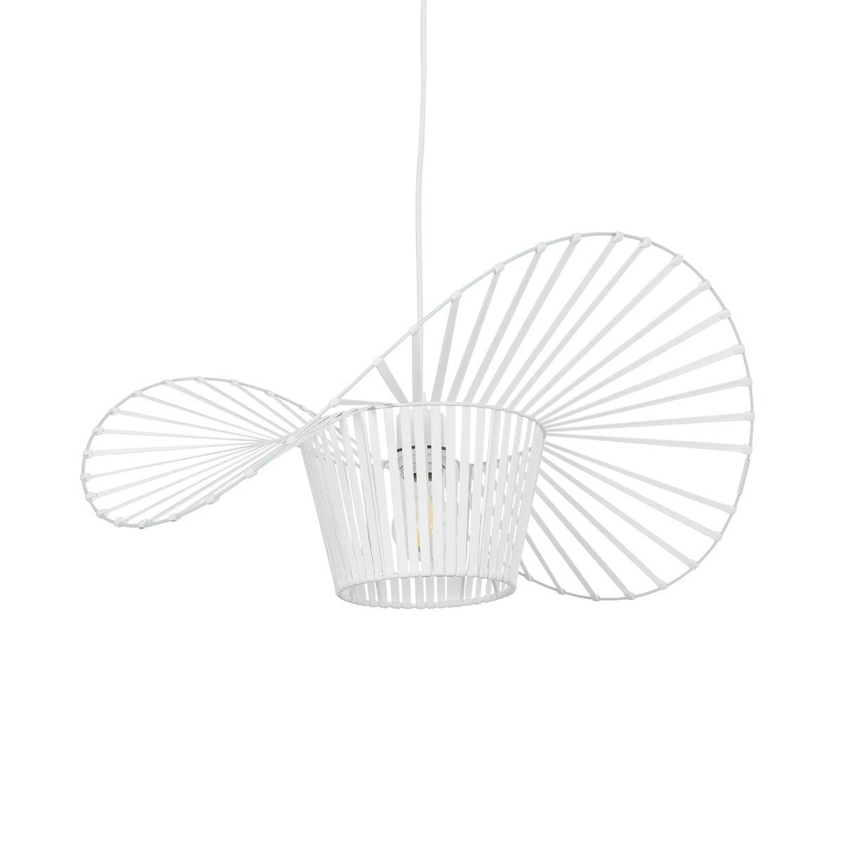 61465_2 GLOBOSTAR® LUMINOVA 61465 Μοντέρνο Κρεμαστό Φωτιστικό Οροφής με Ντουί 1 x E27 AC 220-240V IP20 - Λευκό - Μ60 x Π60 x Υ25cm - Image 1