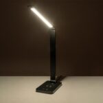 GLOBOSTAR® TEBLA 60482 Μοντέρνο Επιτραπέζιο Φωτιστικό Γραφείου με Ασύρματη Φόρτιση 5W 1A LED 5W 500lm 120° AC 220-240V IP20 Ρυθμιζόμενο Λευκό CCT με Αφή 2700K/4500K/6000K Dimmable - Bridgelux SMD Chip - Μαύρο - Μ11 x Π31 x Υ52cm - 2 Χρόνια Εγγύηση - Image 14