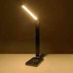 GLOBOSTAR® TEBLA 60482 Μοντέρνο Επιτραπέζιο Φωτιστικό Γραφείου με Ασύρματη Φόρτιση 5W 1A LED 5W 500lm 120° AC 220-240V IP20 Ρυθμιζόμενο Λευκό CCT με Αφή 2700K/4500K/6000K Dimmable - Bridgelux SMD Chip - Μαύρο - Μ11 x Π31 x Υ52cm - 2 Χρόνια Εγγύηση - Image 15