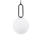 GLOBOSTAR® BELLISSIMO 61489 Μοντέρνο Κρεμαστό Φωτιστικό Οροφής με Ντουί 1 x E27 AC 220-240V IP20 - Λευκό & Μαύρο - Μ20 x Π20 x Υ42cm - Image 4