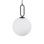 GLOBOSTAR® BELLISSIMO 61490 Μοντέρνο Κρεμαστό Φωτιστικό Οροφής με Ντουί 1 x E27 AC 220-240V IP20 - Λευκό & Μαύρο - Μ30 x Π30 x Υ52cm - Image 5