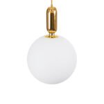 GLOBOSTAR® ESTETICO 61493 Μοντέρνο Κρεμαστό Φωτιστικό Οροφής με Ντουί 1 x E27 AC 220-240V IP20 - Λευκό & Χρυσό Πλατίνα - Μ30 x Π30 x Υ48cm - Image 5