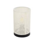 GLOBOSTAR® CYLINDER 203-0184 Μοντέρνο Επιτραπέζιο Φωτιστικό Πορτατίφ με Ντουί 1 x E27 AC 220-240V IP20 - Μαύρο & Λευκό - Μ14 x Π14 x Υ22cm - Image 2