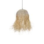 GLOBOSTAR® PLUVIA 205-0081 Boho Κρεμαστό Φωτιστικό Οροφής με Ντουί 1 x E27 AC 220-240V IP20 - Μπεζ - M40 x Π40 x Υ70cm - Image 2