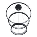 GLOBOSTAR® DIAMOND TRIO 61523 Μοντέρνο Κρεμαστό Φωτιστικό Οροφής LED 100W 11200lm 360° AC 220-240V IP20 Ρυθμιζόμενο Λευκό CCT με Χειριστήριο από 2700K έως 6000K Dimmable - Lumileds SMD Chip - Μαύρο Ματ - Μ90 x Π90 x Υ90cm - 3 Χρόνια Εγγύηση - Image 4