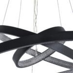 GLOBOSTAR® DIAMOND TRIO 61523-DECO Μοντέρνο Κρεμαστό Φωτιστικό Οροφής LED 100W 11200lm 360° AC 220-240V IP20 Ρυθμιζόμενο Λευκό CCT με Χειριστήριο από 2700K έως 6000K Dimmable - Lumileds SMD Chip - Μαύρο Ματ - Μ90 x Π90 x Υ90cm - 3 Χρόνια Εγγύηση - Image 3