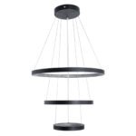 GLOBOSTAR® DIAMOND TRIO 61523-DECO Μοντέρνο Κρεμαστό Φωτιστικό Οροφής LED 100W 11200lm 360° AC 220-240V IP20 Ρυθμιζόμενο Λευκό CCT με Χειριστήριο από 2700K έως 6000K Dimmable - Lumileds SMD Chip - Μαύρο Ματ - Μ90 x Π90 x Υ90cm - 3 Χρόνια Εγγύηση - Image 5