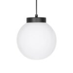 GLOBOSTAR® AGROS 61591 Μοντέρνο Κρεμαστό Φωτιστικό Οροφής με Ντουί 1 x E27 AC 220-240V IP65 - Λευκό & Μάυρο - Μ20 x Π20 x Υ22cm - Image 5