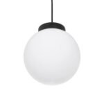 GLOBOSTAR® AGROS 61591 Μοντέρνο Κρεμαστό Φωτιστικό Οροφής με Ντουί 1 x E27 AC 220-240V IP65 - Λευκό & Μάυρο - Μ20 x Π20 x Υ22cm - Image 6