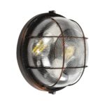 GLOBOSTAR® BOATLIGHT 61624 Vintage Φωτιστικό Καραβοχελώνα Τοίχου & Οροφής με Ντουί 2 x E27 AC 220-240V Αδιάβροχο IP65 - Χάλκινο Παλαιωμένο Εφέ Σκουριάς Ματ - Μ24 x Π24 x Υ11cm - Image 3