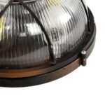 GLOBOSTAR® BOATLIGHT 61624 Vintage Φωτιστικό Καραβοχελώνα Τοίχου & Οροφής με Ντουί 2 x E27 AC 220-240V Αδιάβροχο IP65 - Χάλκινο Παλαιωμένο Εφέ Σκουριάς Ματ - Μ24 x Π24 x Υ11cm - Image 7