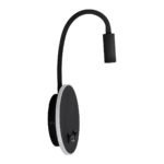GLOBOSTAR® GOOSE 61695 Μοντέρνο Φωτιστικό Τοίχου - Απλίκα Ξενοδοχείου Reading Light με Φορτιστή USB 3A LED 6W 600lm 36° & 360° AC 220-240V IP20 Θερμό Λευκό 2700K - CREE XPE & Lumileds SMD Chip - Μαύρο Ματ - Μ15.5 x Π15 x Υ30.5cm - 3 Χρόνια Εγγύηση - Image 4