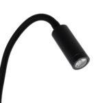 GLOBOSTAR® GOOSE 61695 Μοντέρνο Φωτιστικό Τοίχου - Απλίκα Ξενοδοχείου Reading Light με Φορτιστή USB 3A LED 6W 600lm 36° & 360° AC 220-240V IP20 Θερμό Λευκό 2700K - CREE XPE & Lumileds SMD Chip - Μαύρο Ματ - Μ15.5 x Π15 x Υ30.5cm - 3 Χρόνια Εγγύηση - Image 5