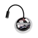 GLOBOSTAR® GOOSE 61695 Μοντέρνο Φωτιστικό Τοίχου - Απλίκα Ξενοδοχείου Reading Light με Φορτιστή USB 3A LED 6W 600lm 36° & 360° AC 220-240V IP20 Θερμό Λευκό 2700K - CREE XPE & Lumileds SMD Chip - Μαύρο Ματ - Μ15.5 x Π15 x Υ30.5cm - 3 Χρόνια Εγγύηση - Image 7