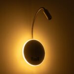 GLOBOSTAR® GOOSE 61697 Μοντέρνο Φωτιστικό Τοίχου - Απλίκα Ξενοδοχείου Reading Light με Φορτιστή USB 3A LED 6W 600lm 36° & 360° AC 220-240V IP20 Θερμό Λευκό 2700K - CREE XPE & Lumileds SMD Chip - Χρυσό Βούρτσας - Μ15.5 x Π15 x Υ30.5cm - 3 Χρόνια Εγγύηση - Image 9