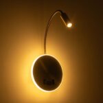 GLOBOSTAR® GOOSE 61697 Μοντέρνο Φωτιστικό Τοίχου - Απλίκα Ξενοδοχείου Reading Light με Φορτιστή USB 3A LED 6W 600lm 36° & 360° AC 220-240V IP20 Θερμό Λευκό 2700K - CREE XPE & Lumileds SMD Chip - Χρυσό Βούρτσας - Μ15.5 x Π15 x Υ30.5cm - 3 Χρόνια Εγγύηση - Image 10