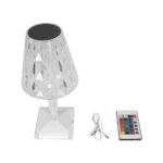 GLOBOSTAR® CRYSTAL 62042 Μοντέρνο Επιτραπέζιο Φωτιστικό Πορτατίφ LED 1W 100lm 360° DC 5V USB-C με Επαναφορτιζόμενη Μπαταρία Li-ion 3.7V 1600mAh IP44 Πολύχρωμο RGBW με Χειριστήριο Dimmable - Sanan SMD Chip - Διάφανο - Μ11.5 x Π11.5 x Υ25.5cm - 3 Χρόνια Εγγύηση - Image 8