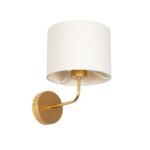 GLOBOSTAR® RALPH 203-0039 Vintage Φωτιστικό Τοίχου - Απλίκα με Ντουί 1 x E27 AC 220-240V IP20 - Χρυσό & Λευκό - Μ22 x Π29 x Υ30cm - Image 2