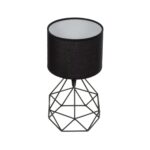 GLOBOSTAR® SHAPE 202-0059 Μοντέρνο Επιτραπέζιο Φωτιστικό Πορτατίφ με Ντουί 1 x E27 AC 220-240V IP20 - Μαύρο - Μ17 x Π17 x Υ30cm - Image 2