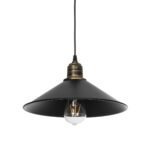 GLOBOSTAR® FERRO 203-0082 Μοντέρνο Κρεμαστό Φωτιστικό Οροφής με Ντουί 1 x E27 AC 220-240V IP20 - Μαύρο & Μπρούτζινο - Μ30 x Π30 x Υ15cm - Image 2