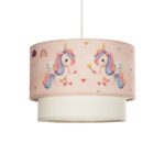 GLOBOSTAR® PONY 204-0016 Παιδικό Κρεμαστό Φωτιστικό Οροφής με Ντουί 1 x E27 AC 220-240V IP20 - Ροζ - Μ30 x Π30 x Υ24cm - Image 2