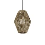 GLOBOSTAR® CASTILLO 205-0046 Boho Κρεμαστό Φωτιστικό Οροφής με Ντουί 1 x E27 AC 220-240V IP20 - Μπεζ - M26 x Π26 x Υ36cm - Image 2