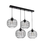 GLOBOSTAR® PULSAR 201-0103 Vintage Κρεμαστό Φωτιστικό Οροφής με Ντουί 4 x E27 AC 220-240V IP20 - Μαύρο - Μ80 x Π22 x Υ46cm - Image 2