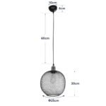 GLOBOSTAR® WIRE 203-0004 Μοντέρνο Κρεμαστό Φωτιστικό Οροφής με Ντουί 1 x E27 AC 220-240V IP20 - Μαύρο & Χάλκινο - Μ25 x Π25 x Υ30cm - Image 12