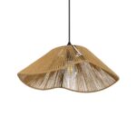 GLOBOSTAR® COURBE 205-0038 Boho Κρεμαστό Φωτιστικό Οροφής με Ντουί 1 x E27 AC 220-240V IP20 - Μπεζ - M40 x Π40 x Υ17cm - Image 2