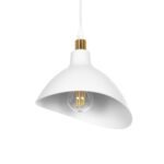 GLOBOSTAR® RIVE 203-0141 Μοντέρνο Κρεμαστό Φωτιστικό Οροφής με Ντουί 1 x E27 AC 220-240V IP20 - Λευκό & Χρυσό - Μ22 x Π20 x Υ22cm - Image 2