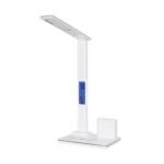 GLOBOSTAR® ZENTIME 76554 Μοντέρνο Επιτραπέζιο Φωτιστικό Γραφείου με Ασύρματη Φόρτιση 15W 3A & Ψηφιακό Ρολόι LED 3.5W 350lm 120° DC 5V με USB-C IP20 Ρυθμιζόμενο Λευκό CCT με Αφή 2700K/4500K/6000K Dimmable - Sanan SMD Chip - Μαύρο - Μ19.5 x Π14.5 x Υ38.8cm - 2 Χρόνια Εγγύηση