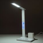 GLOBOSTAR® ZENTIME 76554 Μοντέρνο Επιτραπέζιο Φωτιστικό Γραφείου με Ασύρματη Φόρτιση 15W 3A & Ψηφιακό Ρολόι LED 3.5W 350lm 120° DC 5V με USB-C IP20 Ρυθμιζόμενο Λευκό CCT με Αφή 2700K/4500K/6000K Dimmable - Sanan SMD Chip - Μαύρο - Μ19.5 x Π14.5 x Υ38.8cm - 2 Χρόνια Εγγύηση - Image 16