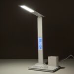 GLOBOSTAR® ZENTIME 76554 Μοντέρνο Επιτραπέζιο Φωτιστικό Γραφείου με Ασύρματη Φόρτιση 15W 3A & Ψηφιακό Ρολόι LED 3.5W 350lm 120° DC 5V με USB-C IP20 Ρυθμιζόμενο Λευκό CCT με Αφή 2700K/4500K/6000K Dimmable - Sanan SMD Chip - Μαύρο - Μ19.5 x Π14.5 x Υ38.8cm - 2 Χρόνια Εγγύηση - Image 17