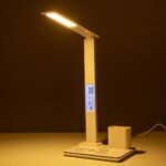 GLOBOSTAR® ZENTIME 76554 Μοντέρνο Επιτραπέζιο Φωτιστικό Γραφείου με Ασύρματη Φόρτιση 15W 3A & Ψηφιακό Ρολόι LED 3.5W 350lm 120° DC 5V με USB-C IP20 Ρυθμιζόμενο Λευκό CCT με Αφή 2700K/4500K/6000K Dimmable - Sanan SMD Chip - Μαύρο - Μ19.5 x Π14.5 x Υ38.8cm - 2 Χρόνια Εγγύηση - Image 18