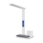 GLOBOSTAR® ZENTIME 76554 Μοντέρνο Επιτραπέζιο Φωτιστικό Γραφείου με Ασύρματη Φόρτιση 15W 3A & Ψηφιακό Ρολόι LED 3.5W 350lm 120° DC 5V με USB-C IP20 Ρυθμιζόμενο Λευκό CCT με Αφή 2700K/4500K/6000K Dimmable - Sanan SMD Chip - Μαύρο - Μ19.5 x Π14.5 x Υ38.8cm - 2 Χρόνια Εγγύηση - Image 5