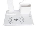 GLOBOSTAR® ZENTIME 76554 Μοντέρνο Επιτραπέζιο Φωτιστικό Γραφείου με Ασύρματη Φόρτιση 15W 3A & Ψηφιακό Ρολόι LED 3.5W 350lm 120° DC 5V με USB-C IP20 Ρυθμιζόμενο Λευκό CCT με Αφή 2700K/4500K/6000K Dimmable - Sanan SMD Chip - Μαύρο - Μ19.5 x Π14.5 x Υ38.8cm - 2 Χρόνια Εγγύηση - Image 6